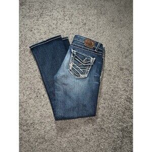 BKE Buckle Sabrina Stretch Blue Denim Thick‎ Stitching Jeans Women's 26 (30x26)